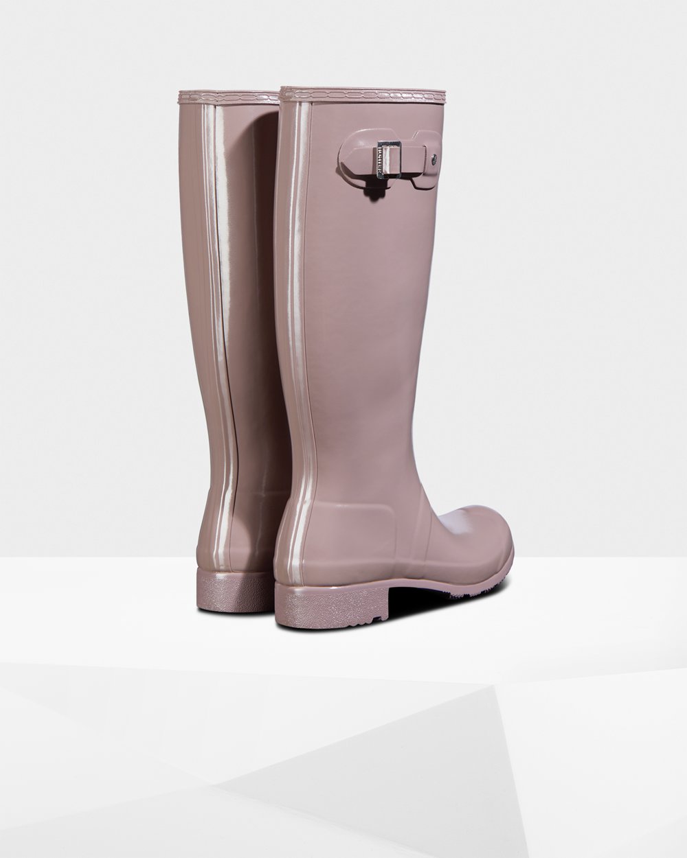 Women Hunter Original Tour Foldable Gloss | Tall Rain Boots Purple | NZ-61043-PNUC